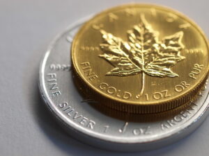 Maple Leaf guld- og sølvmønt